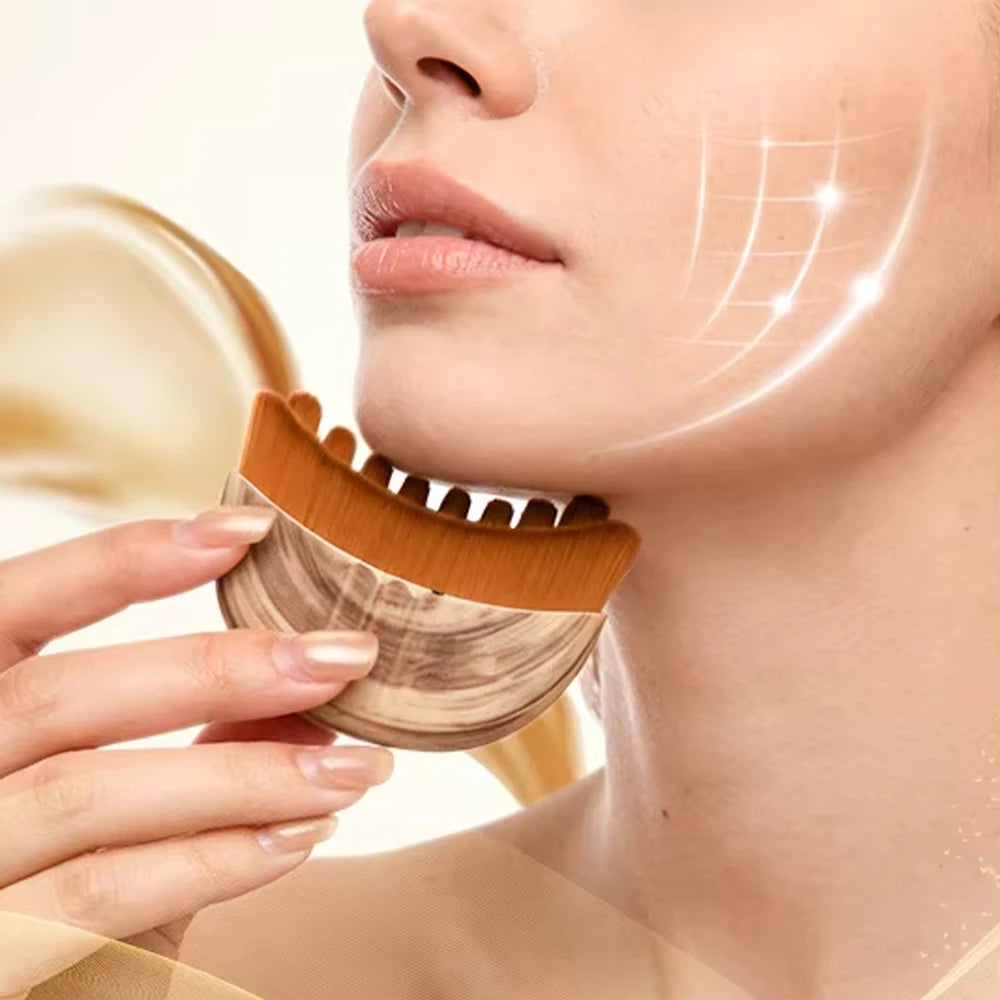 2pcs Lymphatic Contour Massager for Face Skin Scraping Face Guasha Brush Drainage MassagerFits Skin Contours, Detox & Relaxation